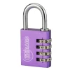 Cadenas aluminium à code - ALUCODE - 4 molettes - violet FTH THIRARD