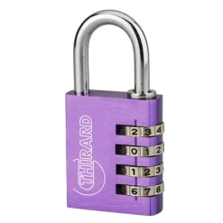 Cadenas aluminium à code - ALUCODE - 4 molettes - violet FTH THIRARD