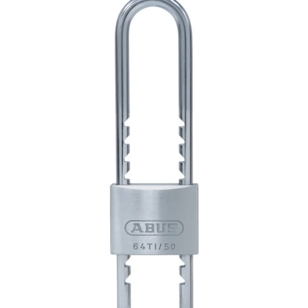 Cadenas à clé - anse longue réglable acier cémenté -TITALIUM™ -64TI/HB ABUS