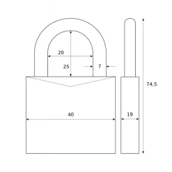 Cadenas à clé - en alu - anse acier cémenté - 80 TITALIUM™ - s'entrouvrant ABUS