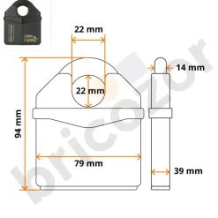 Cadenas à clé - haute protection - anse protégée - Granit™ - 37RK/80 ABUS