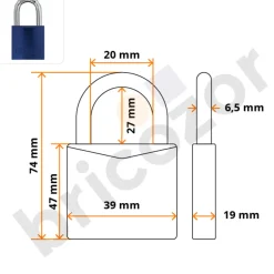 Cadenas à clé - laiton anodisé - couleur - 72/40 ABUS