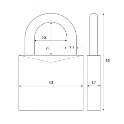 Cadenas à clé - laiton - T84MB Nautic - s'entrouvrant ABUS