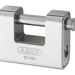 Cadenas à clé rectangulaire gainé acier anse acier trempé 92/80 - s'entrouvrant ABUS