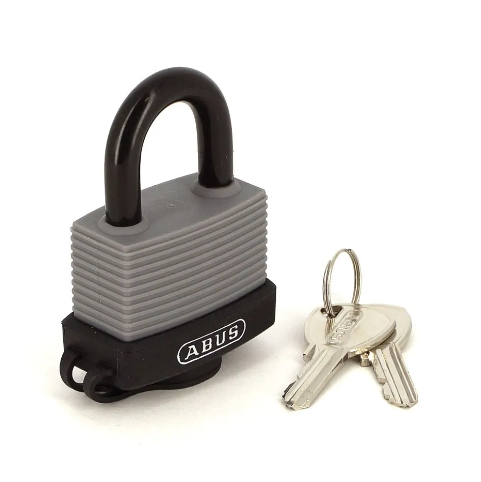 Cadenas à clé - étanche - corps et anse gainés - socle PVC -70AL/45 ABUS