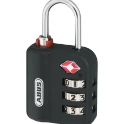 Cadenas à code à indicateur rouge spécial USA 147TSA noir - 3 molettes ABUS