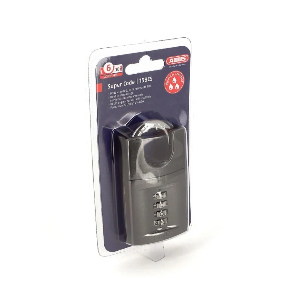 Cadenas à code - 4 molettes - anse acier cémenté - 158CS/50 ABUS