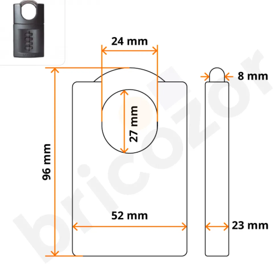 Cadenas à code - 4 molettes - anse acier cémenté - 158CS/50 ABUS