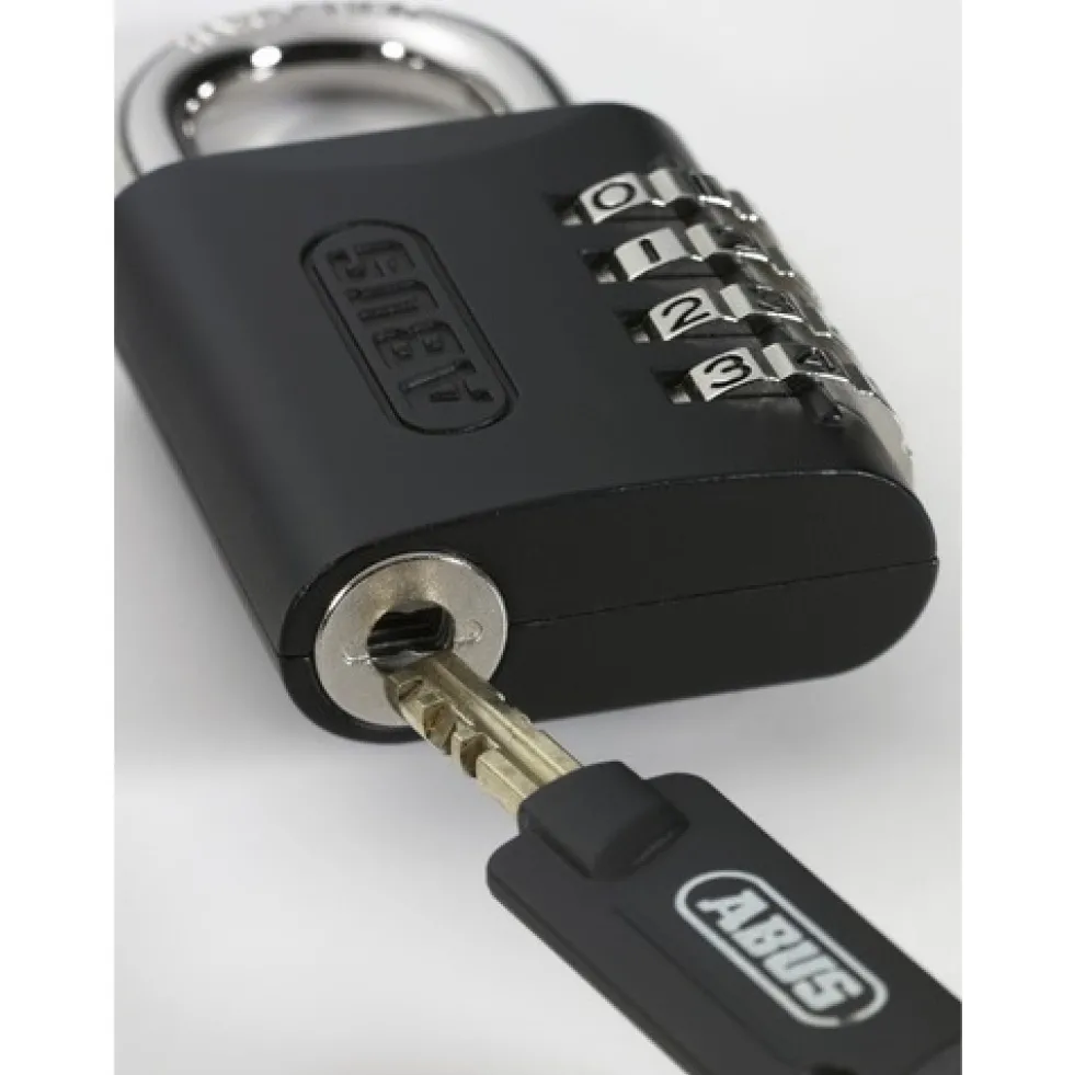 Cadenas à code - 4 molettes - renforcé - clé passe - 158KC/45 AP050 ABUS
