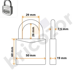 Cadenas à code personnalisable 4 chiffres - acier chromé - 160/50 ABUS