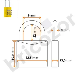 Cadenas à code personnalisable - corps aluminium anodisé - 145 - jaune ABUS
