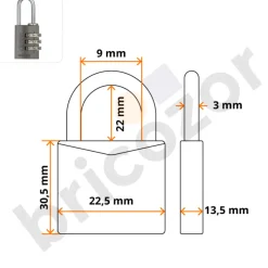 Cadenas à code personnalisable - corps aluminium anodisé - 145 - titanium ABUS
