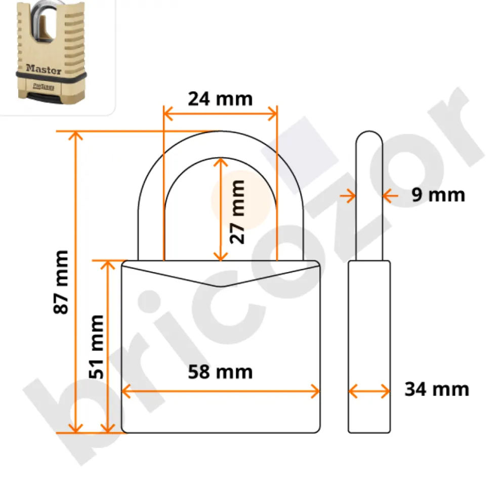 Cadenas à code renforcé - anse en alliage de bore Pro -Series 1177D MASTER LOCK