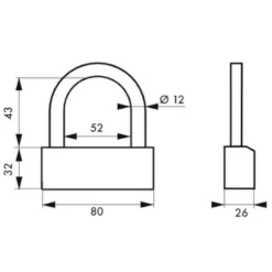 Cadenas compact - corps et anse laiton - Nautic 80 FTH THIRARD