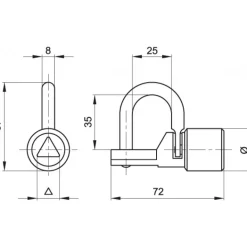 Cadenas d'artillerie, clef triangle de 14mm COUILLET