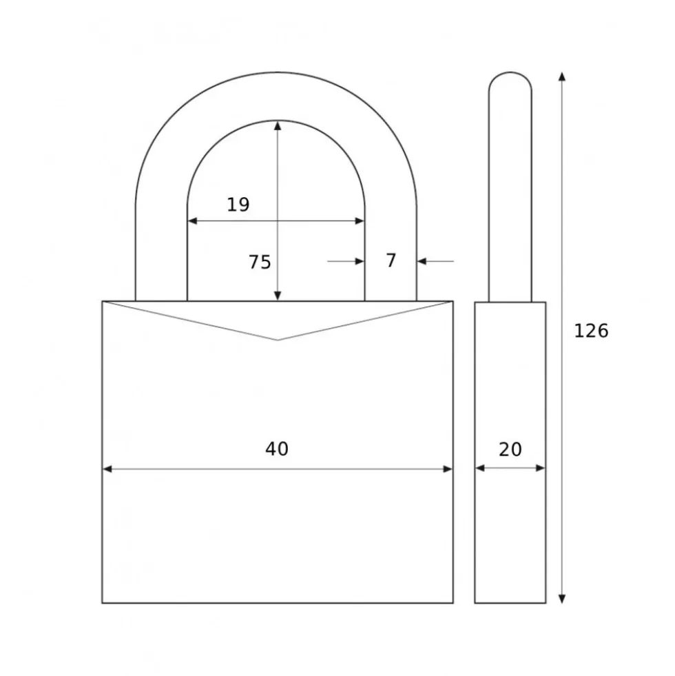Cadenas de consignation anse haute 75 mm - 74/40HB75 - Rouge SPRD ABUS