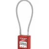Cadenas de consignation - câble inox gaîné - corps ABS rouge FTH THIRARD