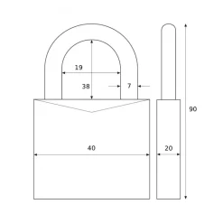 Cadenas de consignation 40 mm isolé à anse acier 38 mm - rouge ABUS