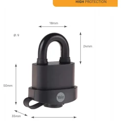 Cadenas extérieur en acier laminé - 51mm - protection thermoplastique YALE