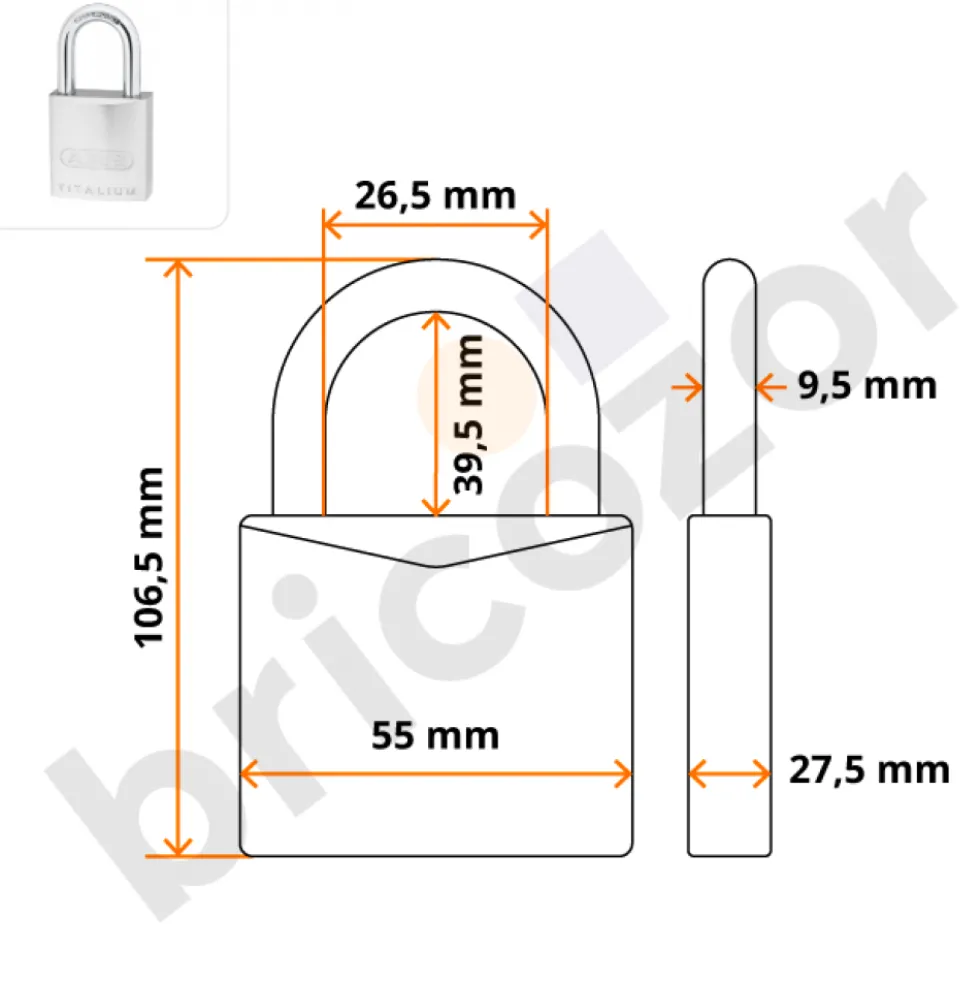 Cadenas pour cylindre Européen - TITALIUM™ 86TI ABUS