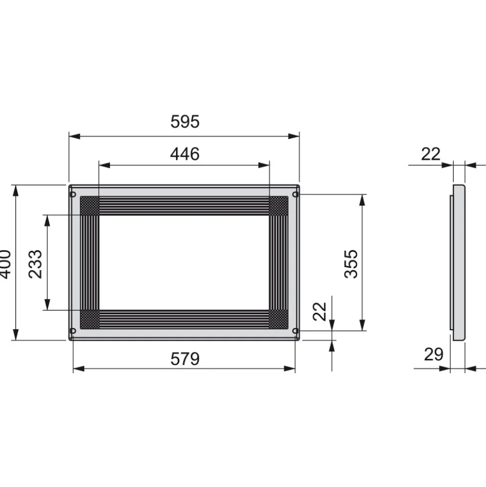 Cadre pour micro-ondes à encastrer - plastique - module 600 mm EMUCA