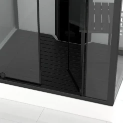Caillebotis en composite gris effet bois pour cabine de douche Relax Hammam AURLANE