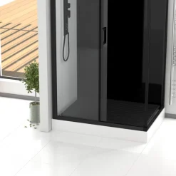 Caillebotis en composite gris effet bois pour cabine de douche Pozzy 4 AURLANE