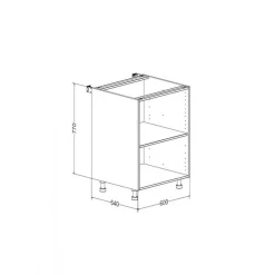 Caisson bas hauteur 770 mm profondeur 540 mm avec 1 tablette - blanc BRICOZOR