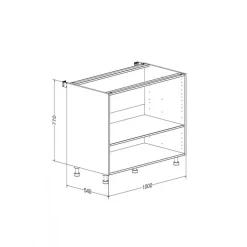 Caisson bas hauteur 770 mm profondeur 540 mm avec 1 tablette - blanc BRICOZOR