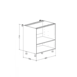 Caisson bas hauteur 770 mm profondeur 540 mm avec 1 tablette - blanc BRICOZOR