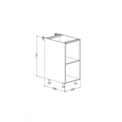 Caisson bas hauteur 770 mm profondeur 540 mm avec 1 tablette - blanc BRICOZOR