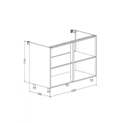 Caisson bas hauteur 770 mm profondeur 540 mm avec 1 tablette - blanc BRICOZOR