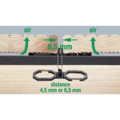 Cale d'espacement pour terrasse bois sur lambourde aluminium - Air SPAX