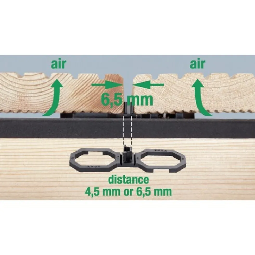 Cale d'espacement pour terrasse bois sur lambourde aluminium - Air SPAX