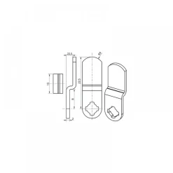 Came coudée 4929-62 pour serrure Ronis 4900-01 RONIS
