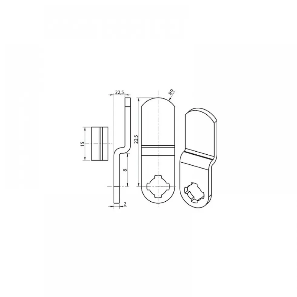Came coudée 4929-62 pour serrure Ronis 4900-01 RONIS