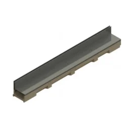 Caniveau béton polymère H55mm avec couverture à fente Inox 316L - Self 100 ACO