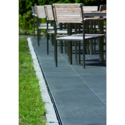 Caniveau béton polymère H55mm avec couv à fente et élément de visite Inox 316L - Self 100 ACO