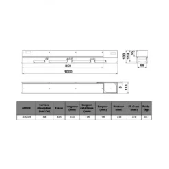 Caniveau béton polymère H55mm avec couv à fente et élément de visite Inox 316L - Self 100 ACO