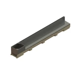 Caniveau béton polymère H55mm avec couv à fente et élément de visite Inox 316L - Self 100 ACO