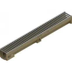 Caniveau béton polymère H55mm avec grille passerelle Inox 304L - Self 100 ACO