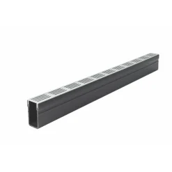 Caniveau d'extérieur avec grille aluminium grise A15 - Slimline ACO