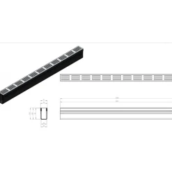 Caniveau d'extérieur avec grille aluminium grise A15 - Slimline ACO