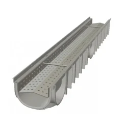 Caniveau d'extérieur PE-PP avec grille acier galvanisé perforée - ACO Stone ACO