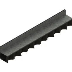 Caniveau polypropylène avec couverture à fente acier galva - Hexaline 100 ACO