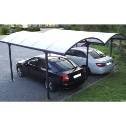 Carport aluminium pour 2 voitures - 5,90 x 4,85 m - CAR6048ALRP HABRITA