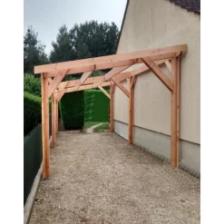 Carport en bois Douglas - 6 poteaux - 400 x 600 cm CPBF