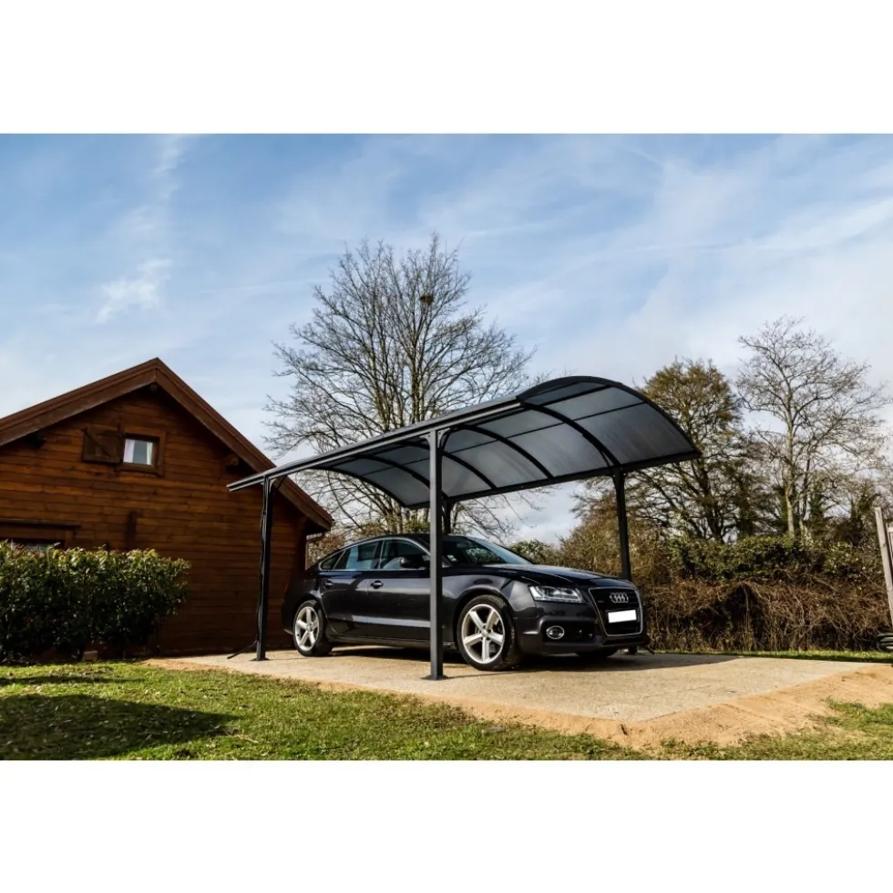 Carport voiture en aluminium P485 x L301 x H250 cm - 14,60 m2 HABRITA