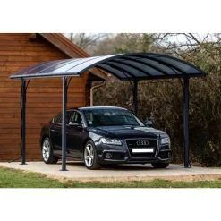 Carport voiture en aluminium P485 x L301 x H250 cm - 14,60 m2 HABRITA