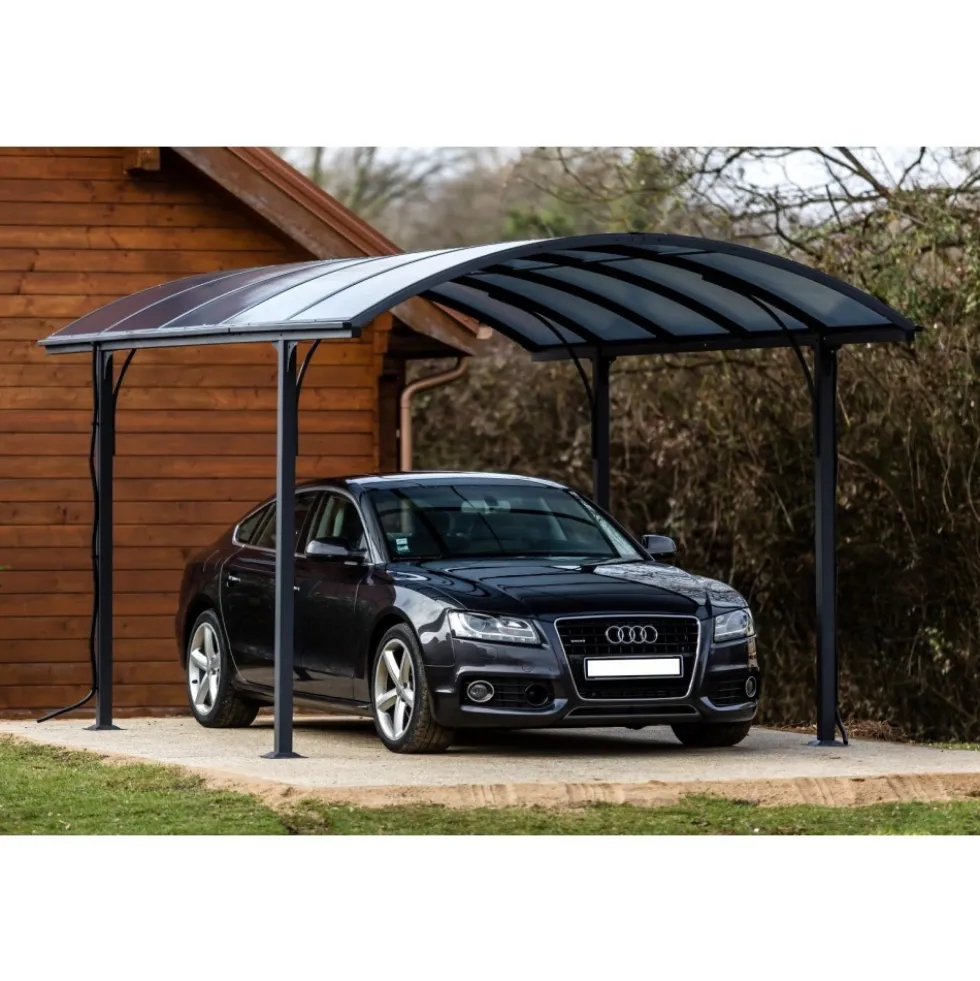 Carport voiture en aluminium P485 x L301 x H250 cm - 14,60 m2 HABRITA